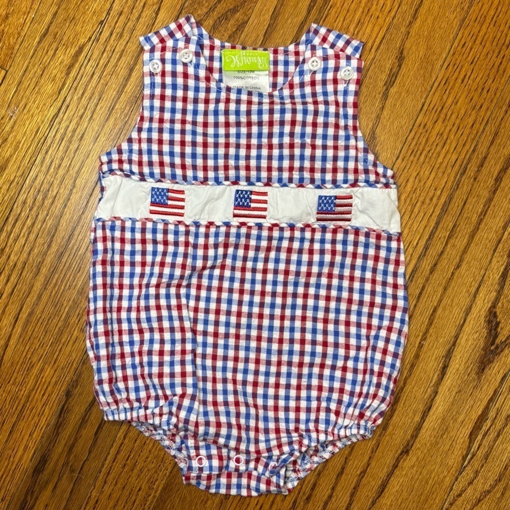 Like-New Classic Whimsy Baby Patriotic Bubble, Size: 12 months